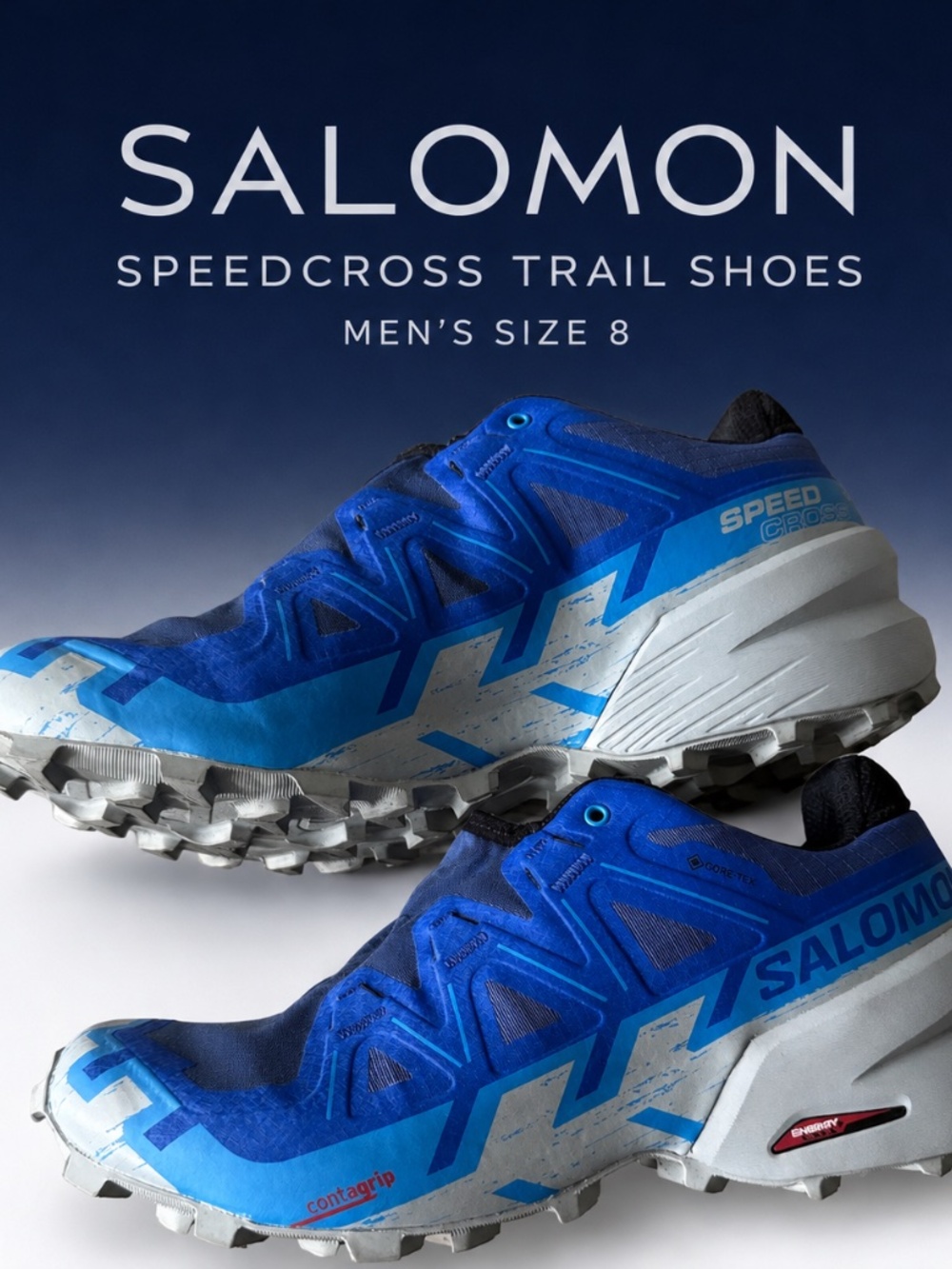 Salomon Speedcross men's Trail Shoes in Blue and White size 8